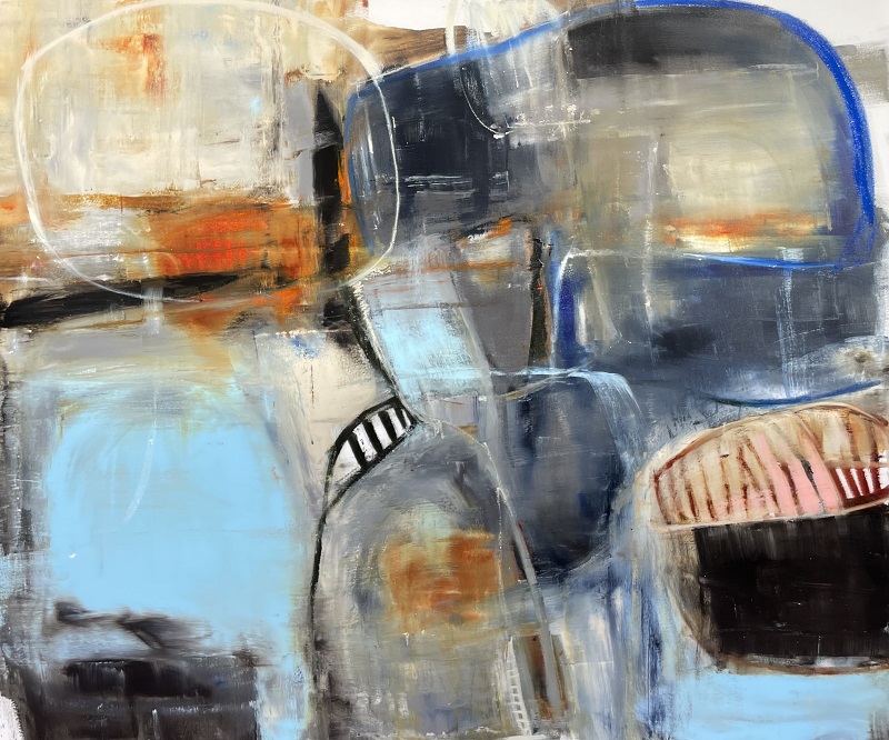 Rattle and Hum | Acrylic and Charcoal Oil Stick on Canvas | 72x60
